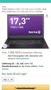 Terra GAMING-LAPTOP NOTEBOOK 17,3&quot; SSD 5 - Bild 2